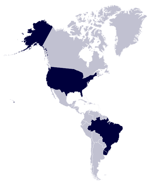 North South America map location