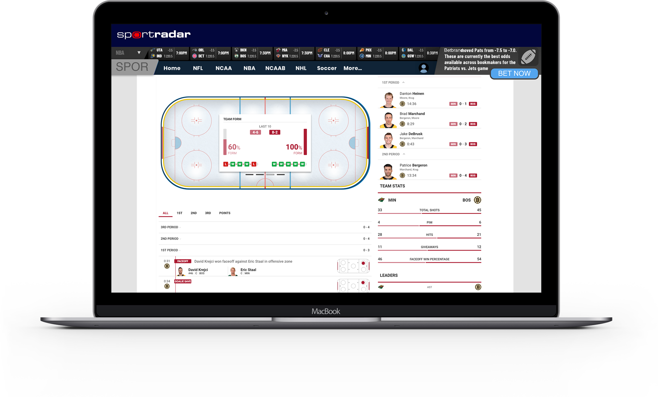 Sports Data API Screen visual